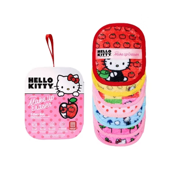 MakeUp Eraser Hello Kitty Skincare Tool Set With Laundry Bag - 7ct