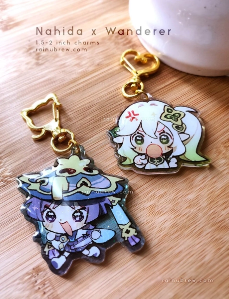 Wanderer x Nahida (Genshin Impact) | 1.5-2 inch charms