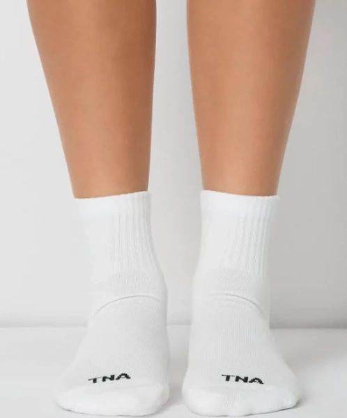 Tna Best-Ever Ankle Socks 5-Pack in White size XL/2XL | Cotton/Nylon/Elastane