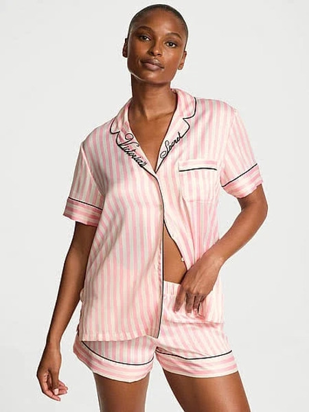 Victoria's Women's Secret Signature Satin Short Pajama Set