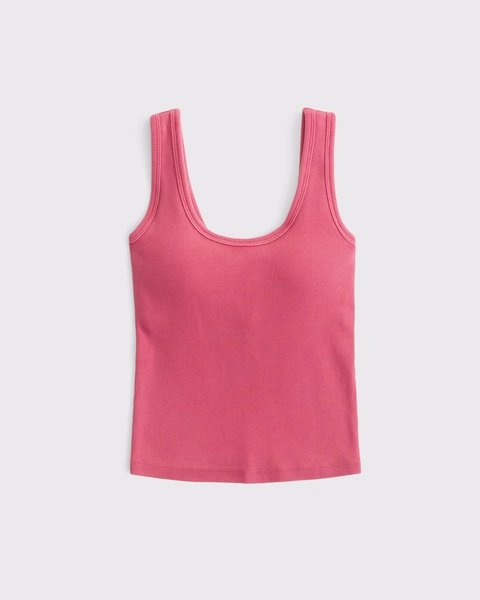 Bra-Free Rib Scoopneck Tank