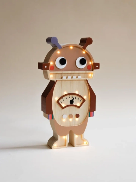 Wooden Robot Night Light, Custom Kids Lamp, Birthday Baby Gift, Robot Theme Bedroom, Wooden Robot Lamp With Meter, Personalized Gift - Etsy