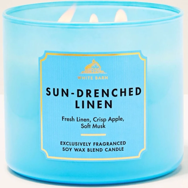 Bath & Body Works Sun-Drenched Linen 3-Wick Candle