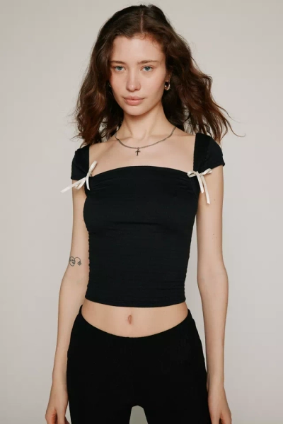 Kimchi Blue Brigitte Smocked Cropped Top