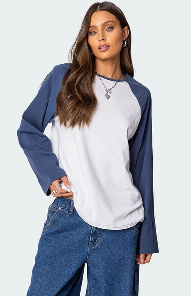 Oversized Raglan Long Sleeve T-Shirt
