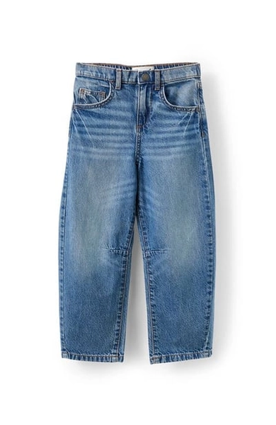 Cotton On Kids Kid's Unisex Barrel Leg Denim Jean in Blue Haven Mid Blue at Nordstrom, Size 8