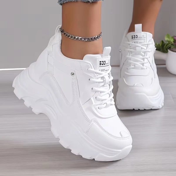 womens fashion white platform sneakers platform dad shoes - Temu