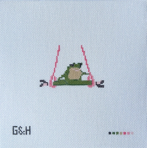 Frog on Beams Needlepoint Canvas - 2024 Olympics Collection