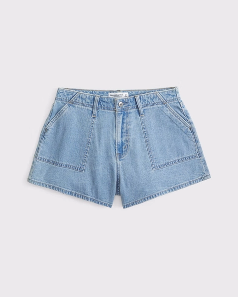 Curve Love High Rise Linen-Blend Denim Short