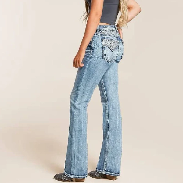 Miss Me Women's Universal Boot Stretch Jean in M383/Blue | Size: 34/34 | Buckle