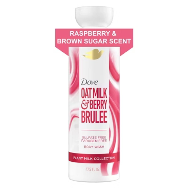 Dove Beauty Plant Milk Cleansing Body Wash - Oat Milk & Berry Brulee - 17.5 fl oz