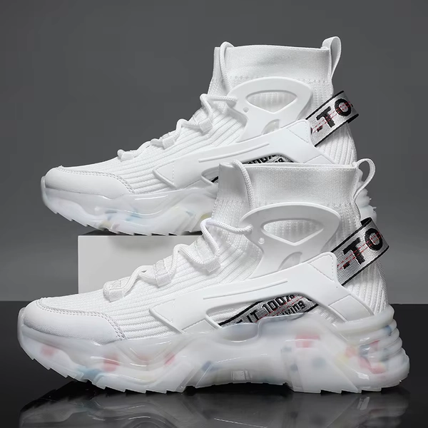 Men Running Shoes High-top Mesh Breathable Surface Comfortable Sneakers Spring Cushioning Non-Slip Socks Sport Shoes for Man - AliExpress 201768104