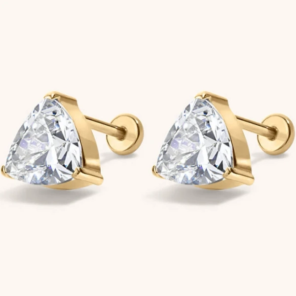 Maison Miru Celestial Crystal Trillion Nap Earrings in Silver