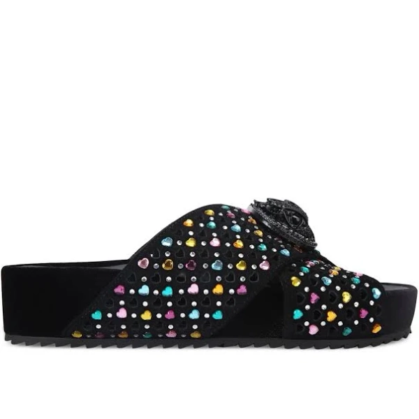 Kurt Geiger London Suede Chelsea Cross-Strap Slides - 38 IT