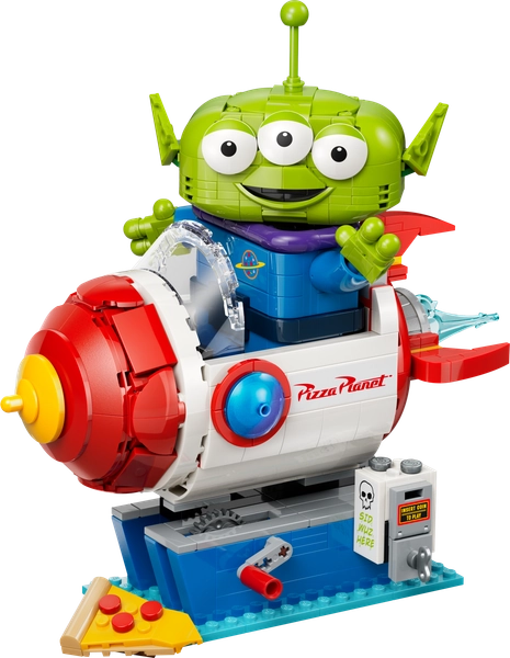 Alien met Pizza Planet raket