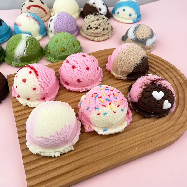 1pc Realistic Fake Ice Cream Scoop Artificial Sorbet Ball Simulation Food Prop for Dessert Shop Display Photography Decoration - AliExpress 15