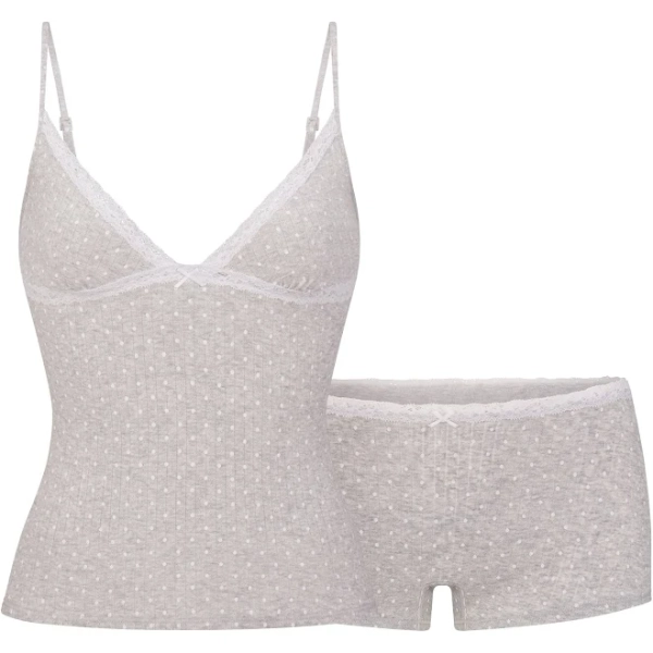 SKIMS Women's Pointelle Lace Cami Top And Boy Short Set