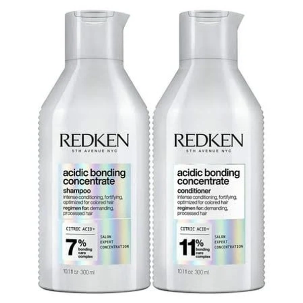 Redken Acidic Bonding Concentrate Shampoo and Conditioner Set 300 ml Each, Size: 20.2 oz, White
