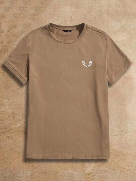 Manfinity NXTstreet Men Cotton Round Neck Graphic Print Short Sleeve Tee, Boyfriend Gift, For Work, Summer