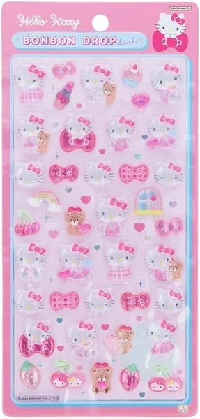 Sanrio Character HELLO KITTY PINK Bonbon Drop Sticker Decoration Sticker Japan
