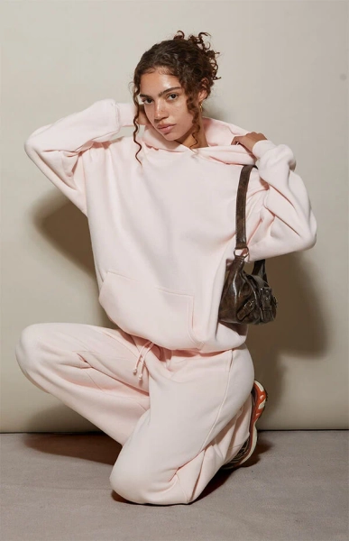 Pink Ultra Soft Fleece Core Vintage Wash Pullover Hoodie