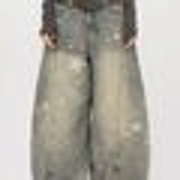 Loose Fit Star Pattern Baggy Jeans