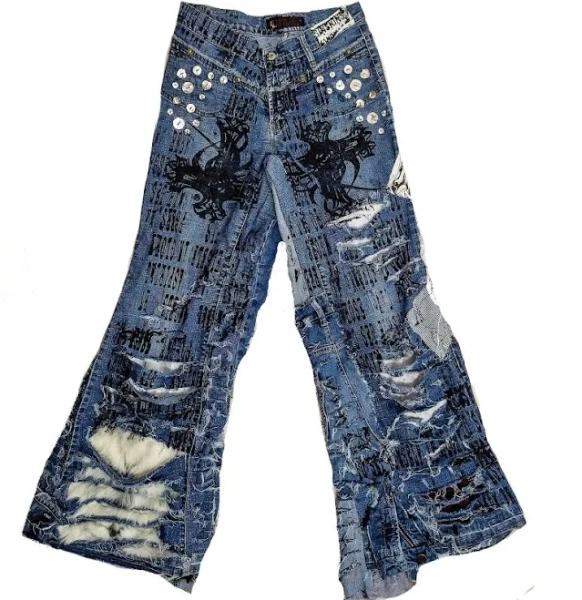 Cyber Y2k Baggy Flared Jeans