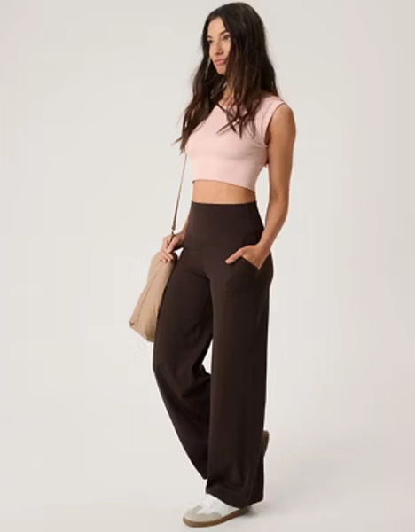 OFFLINE By Aerie Real Me XTRA High Waisted Trouser- Deep Earth, S Short