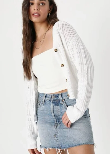 Lulus Open Knit Button-Up Cardigan Sweater