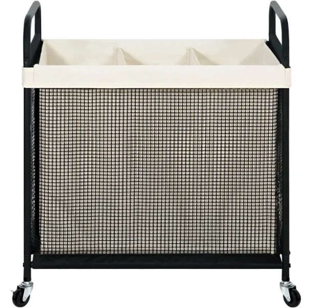 Sto Sto 3 Section Rolling Laundry Hamper