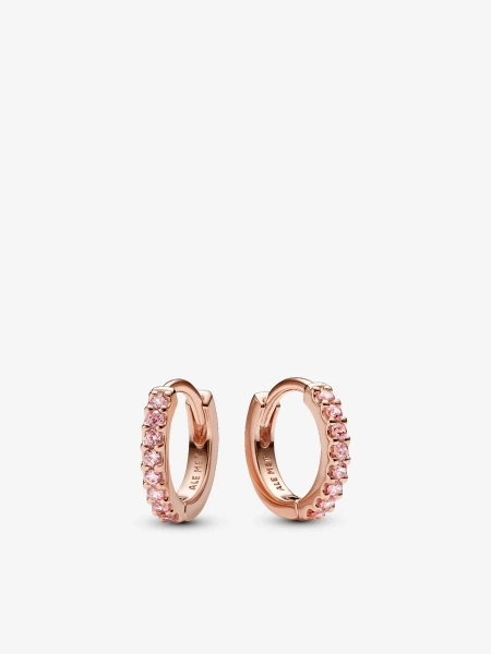 Sparkling Pink Huggie Hoop Earrings