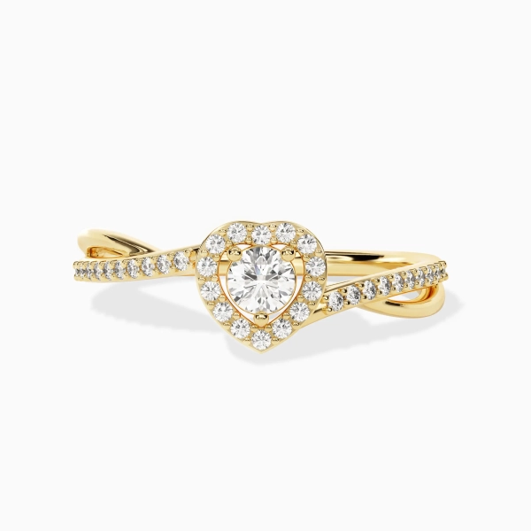 Round Outline Twisted Zirconia Promise Ring 