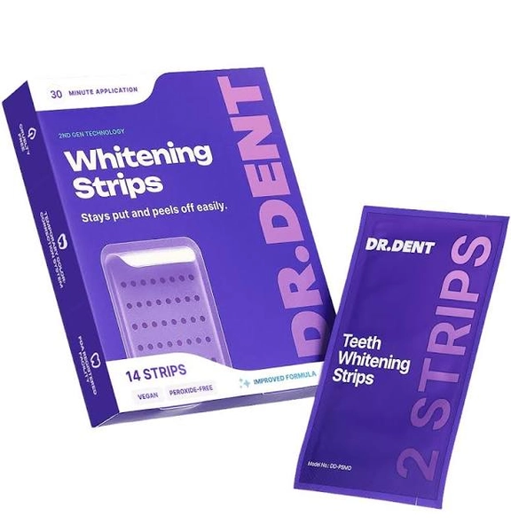 Drdent Professional Teeth Whitening Strips 7 Treatments - Safe for Enamel - Non Sensitive Teeth Whitening - Whitening Without Any Harm - Pack of 14