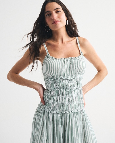 Bra-Free Smocked Drop-Waist Maxi Dress