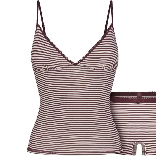 SKIMS Women's Logo Picot Cami Top And Boy Short Set