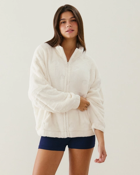 Veste polaire à motifs cœurs