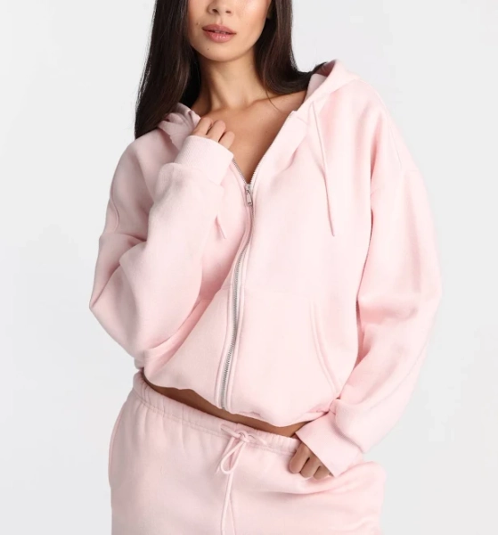 Women Fleece Oversized Zip-Up Hoodie