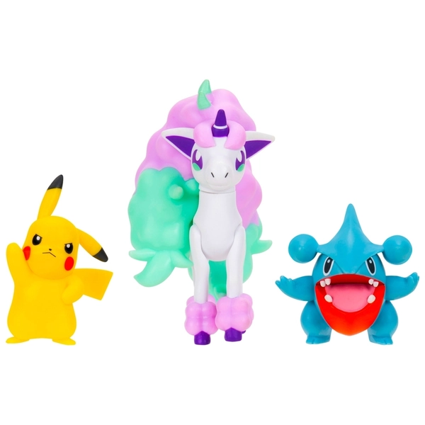 Pokémon Battle Figures 3 Pack Pikachu, Galarian Ponyta and Gible