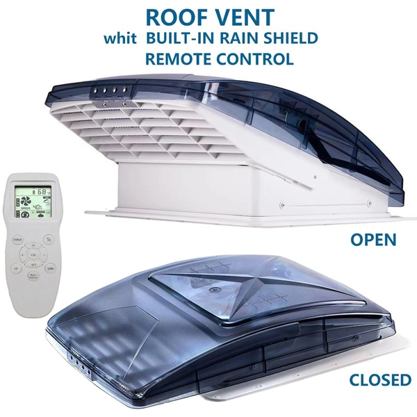 AirPlus Deluxe Roof Vent 12v Transparent 400mm Campervan Motorhome Roof Fan