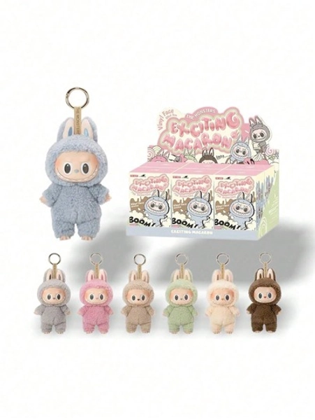Pop Mart Labubu The Monsters 1.0 Tasty Macarons Series- Vinyl Plush Pendant Blind Box, Macaron-Inspired Design, Halloween Festival Gift, Soft Collectible Box, 100% Authentic (Single Blind Box)