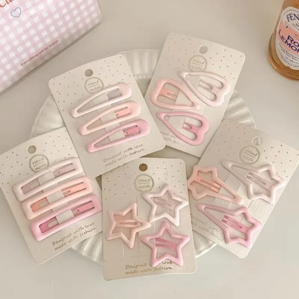 3Pcs Candy Color Star Heart Rectangle BB Hairclips Girls Y2K Cute Barrettes Women Metal Snap Clip Headdress Hair Accessories - AliExpress 