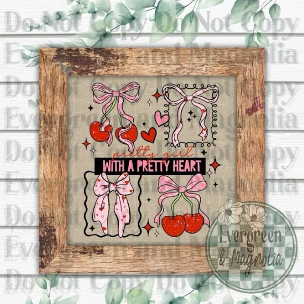 Cherry bow pretty heart