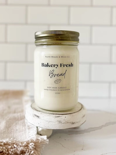 Bread Candle, Bakery Bread Wax Melt, Bakery Scented, Wooden Wick Candle, Foodie Gifts, Sourdough Candle