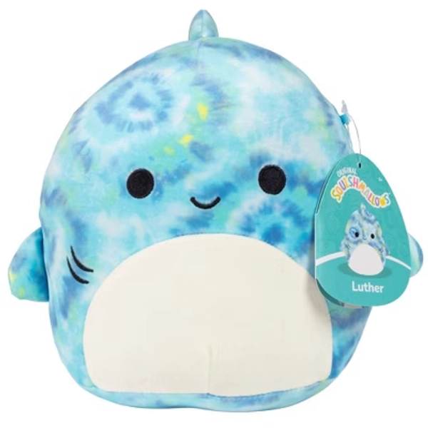 Squishmallows 8" Luther The Tiger Shark- Officially Licensed Jazwares Plush - Collectible Sea Squad Stuffed Animal Toy- Gift for Kids, Girls & Boys