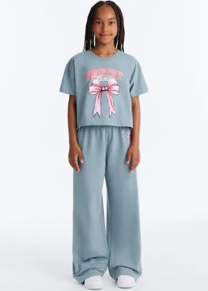Kids' Fashion Nova Mini Too Pretty Wide Leg Pant Set
