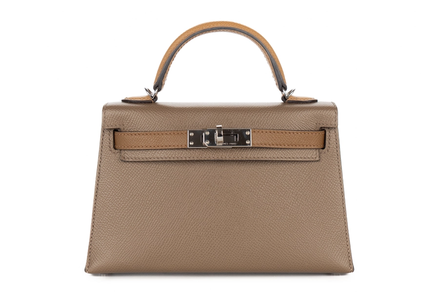 Hermès Mini Kelly Etoupe - Sesame - Alezan Epsom Palladium Hardware