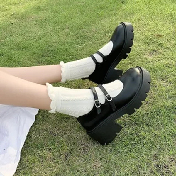 Platform Block Heel Mary Jane Shoes
