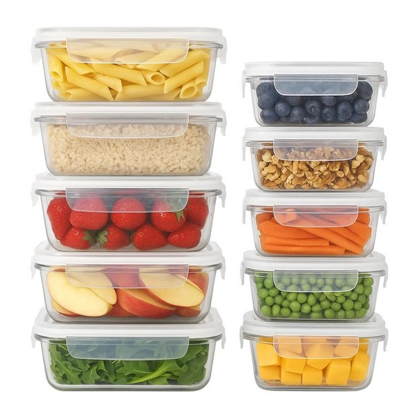 Buy Harbour Housewares 10pc Glass Food Storage Containers Set with Lids - 2 Sizes | Food storage | Argos