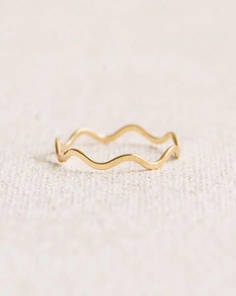 Wavy Squiggle Gold Stacking Ring 12K Gold Fill R1387