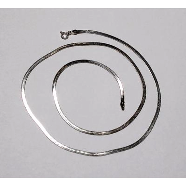 Vintage Italian Sterling Silver Herringbone Chain - Elegant Solid Silver